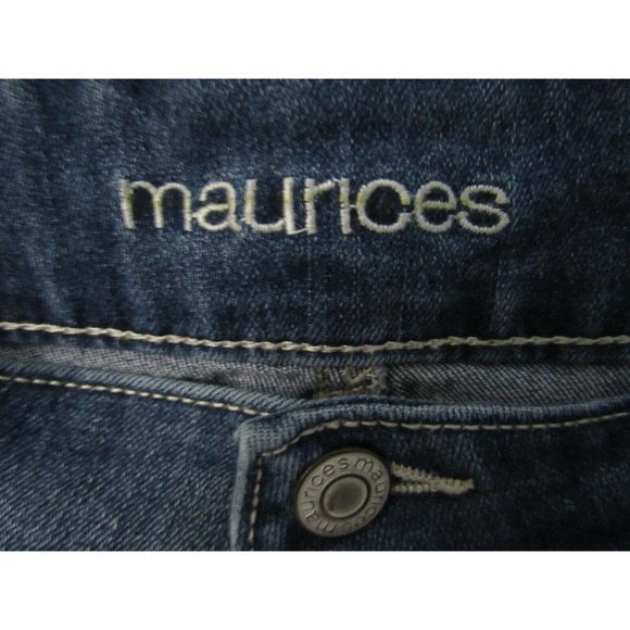 maurices Women Jeans Size 8 Blue Regular Stretch Bootcut Mid Rise Blasted Denim - Picture 3 of 4